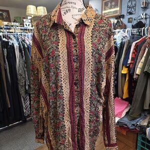 Vintage Cabrais Plus Button Up Blouse